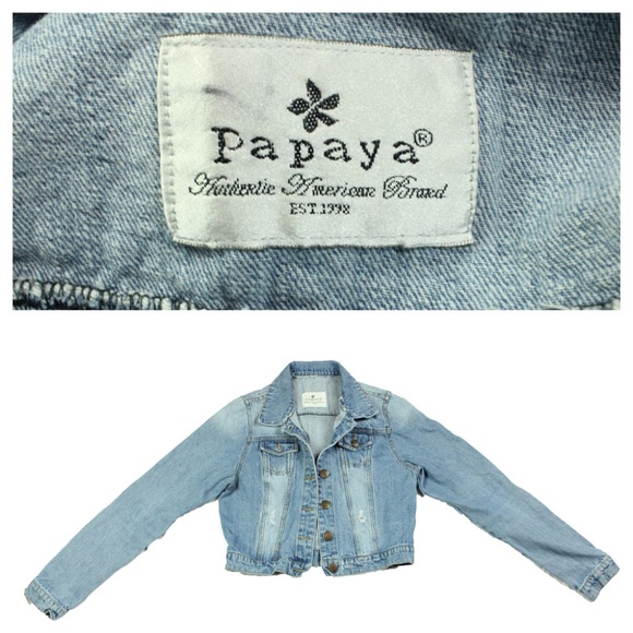 Papaya Jackets & Coats Ladies Papaya Jean Jacket Size L Read